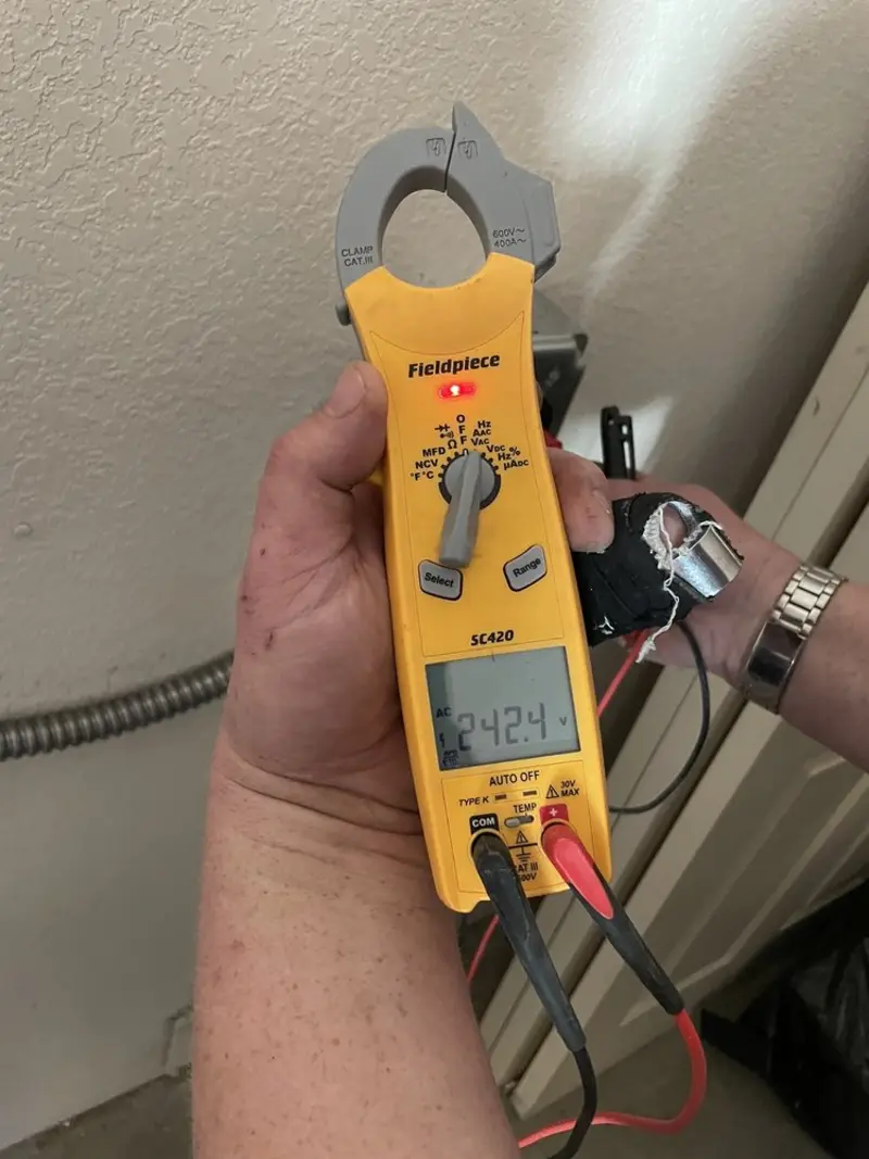 Voltage testing with clamp meter during Generator Installation in Ralston
